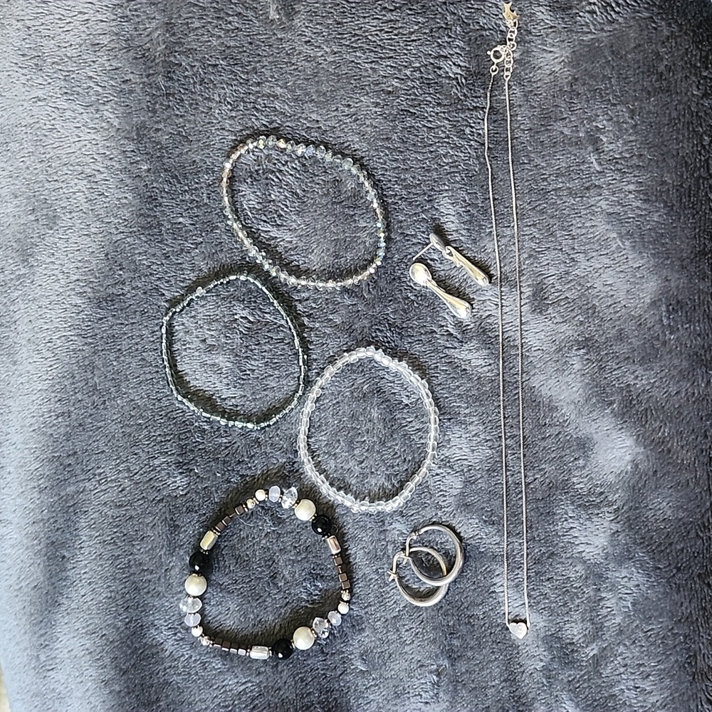 Bracelet, earrings, and necklace set